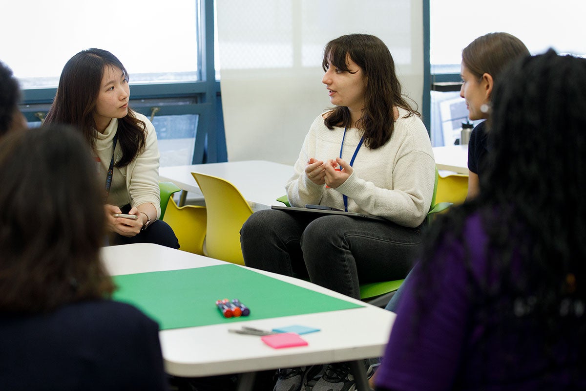 Dilanaz  Güler, youth activist from Türkiye, interacting with other youth leaders at CSW Youth Forum.