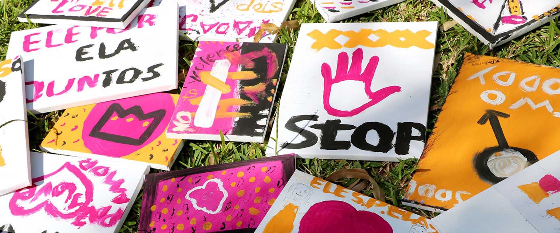 artwork campaigning against gender-based violence