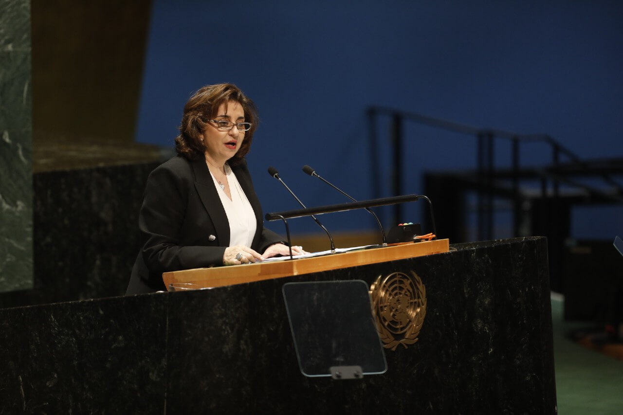 UN Women Executive Director Sima Bahous delivers opening remarks at the opening of the 68th session of the Commission on the Status of Women, 11 March 2024, at UN headquarters. Photo: UN Women/Ryan Brown.