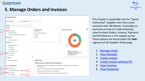 Quantum - Procurement - Manage orders - Screen 1