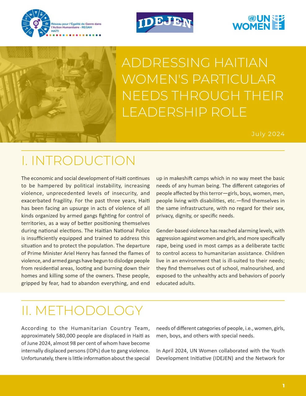Addressing Hatian women’s particular needs through their leadership role