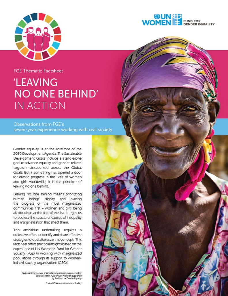 Leaving no one behind' in action | UN Women – Headquarters
