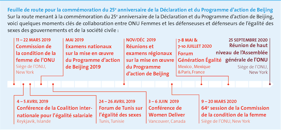 Feuille de route pour la commémoration du 25e anniversaire de la Déclaration et du Programme d’action de Beijing