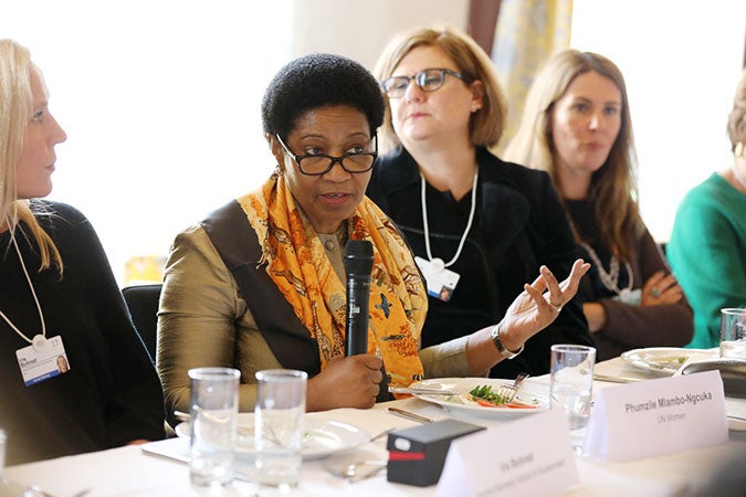 UN Women Executive Director Phumzile Mlambo-Ngcuka at the roundtable discussion on women’s economic empowerment, hosted by Tupperware Brands. Photo: Thomas Oswald