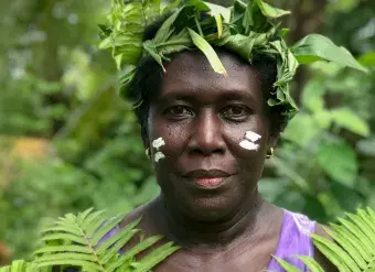 Rendy Solomon, from Gizo, Solomon Islands. She is an advocate for women leading climate solutions and heads a collective called Plasticwise Gizo. Photo: United Nations/Rose