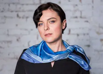 Portrait of activist Hrystyna Kit. 