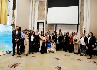Participants at the UN Women-organized outreach event “Strengthening Women’s Participation and Influence in Peace Processes in the MENA Region,” held on 29 June 2022, in Amman, Jordan. Photo: UN Women/Alaa .I Atawneh 