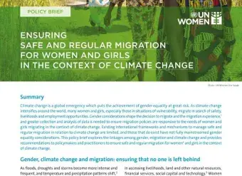 Policy brief: Ensuring safe and regular migration for women and girls in the context of climate change
