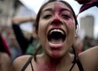 Activist on a march against gender-based violence