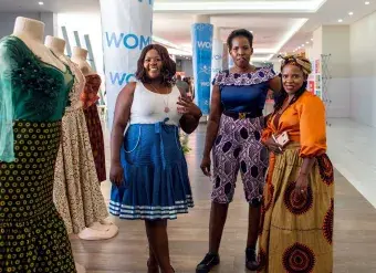 Participants of the Accelerating Women-Owned Micro Enterprises programme showcase their fashion products in Gaborone, Botswana. Photo: UN Women.