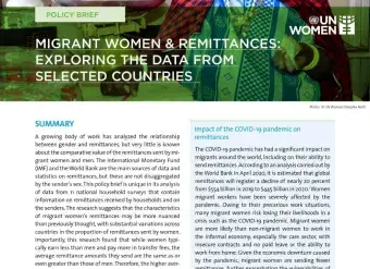 Migrant women and remittances: Exploring the data from selected countries