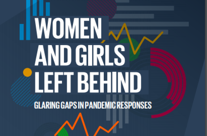 cover of report - Women and girls left behind: Glaring gaps in pandemic responses