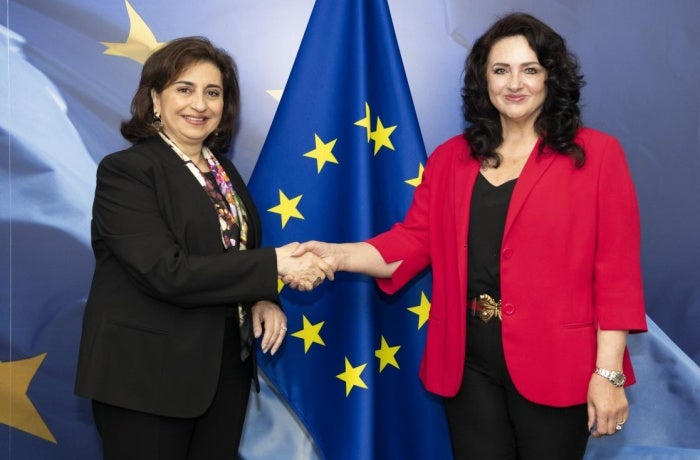 UN Women Executive Director Sima Bahous  and European Commissioner Helena Dalli. Photo:  European Union 2022 