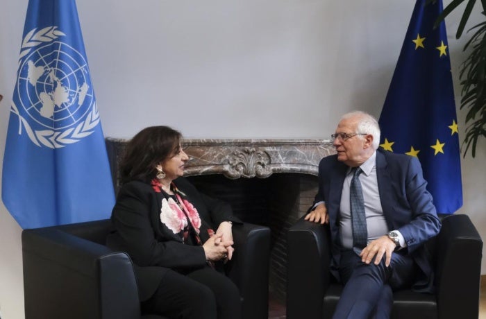 UN Women Executive Director Sima Bahous  and EU High Representative/Vice President, Josep Borrell. Photo: European Union 2022 