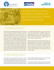 Addressing Hatian women’s particular needs through their leadership role