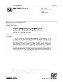 Intensificación de los esfuerzos mundiales para la eliminación de la mutilación genital femenina: Informe del Secretario General (2024)