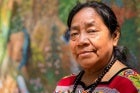 Rosalina Tuyuc Velásquez, a human rights activist and co-founder of a widows association in the municipality of Comalapa, has spearheaded the construction of a memorial for victims of the conflict in Comalapa.  Guatemala, 2018.   Photo: UN Women/Ryan Brow